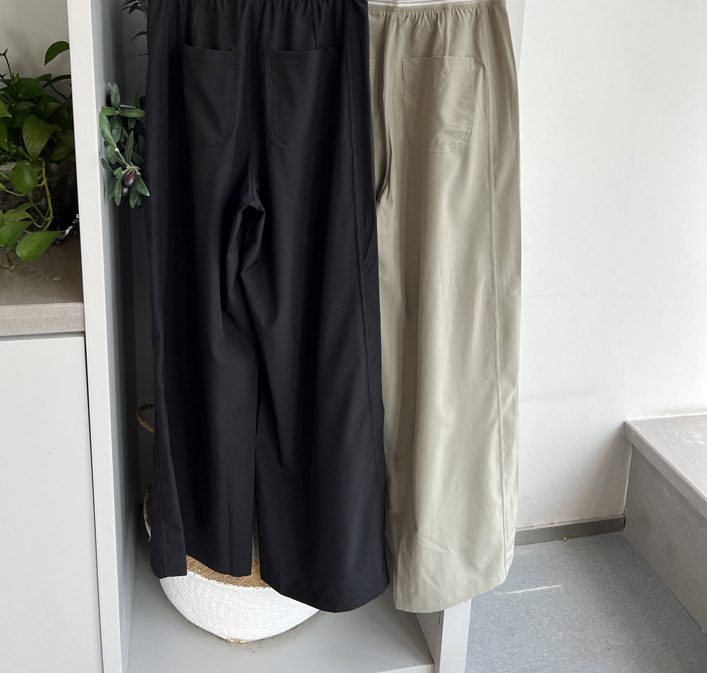 Ribbon waistband casual loose slim-fitting pants lu303-lu304