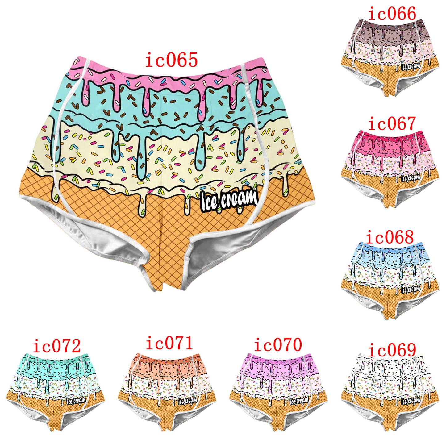 Hot selling spliced women's parent-child shorts ic065-ic072