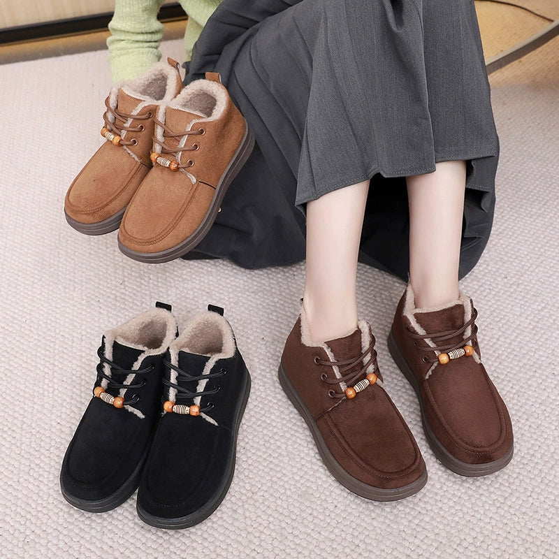 Ladies' mid tube bow wool boots UU115-UU117