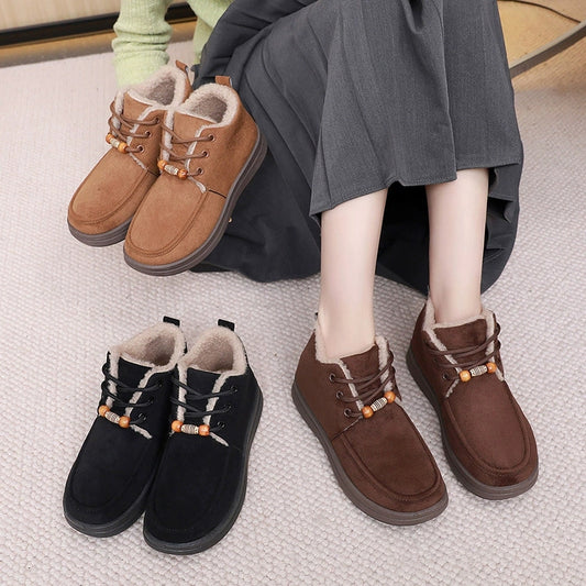 Ladies' mid tube bow wool boots UU115-UU117