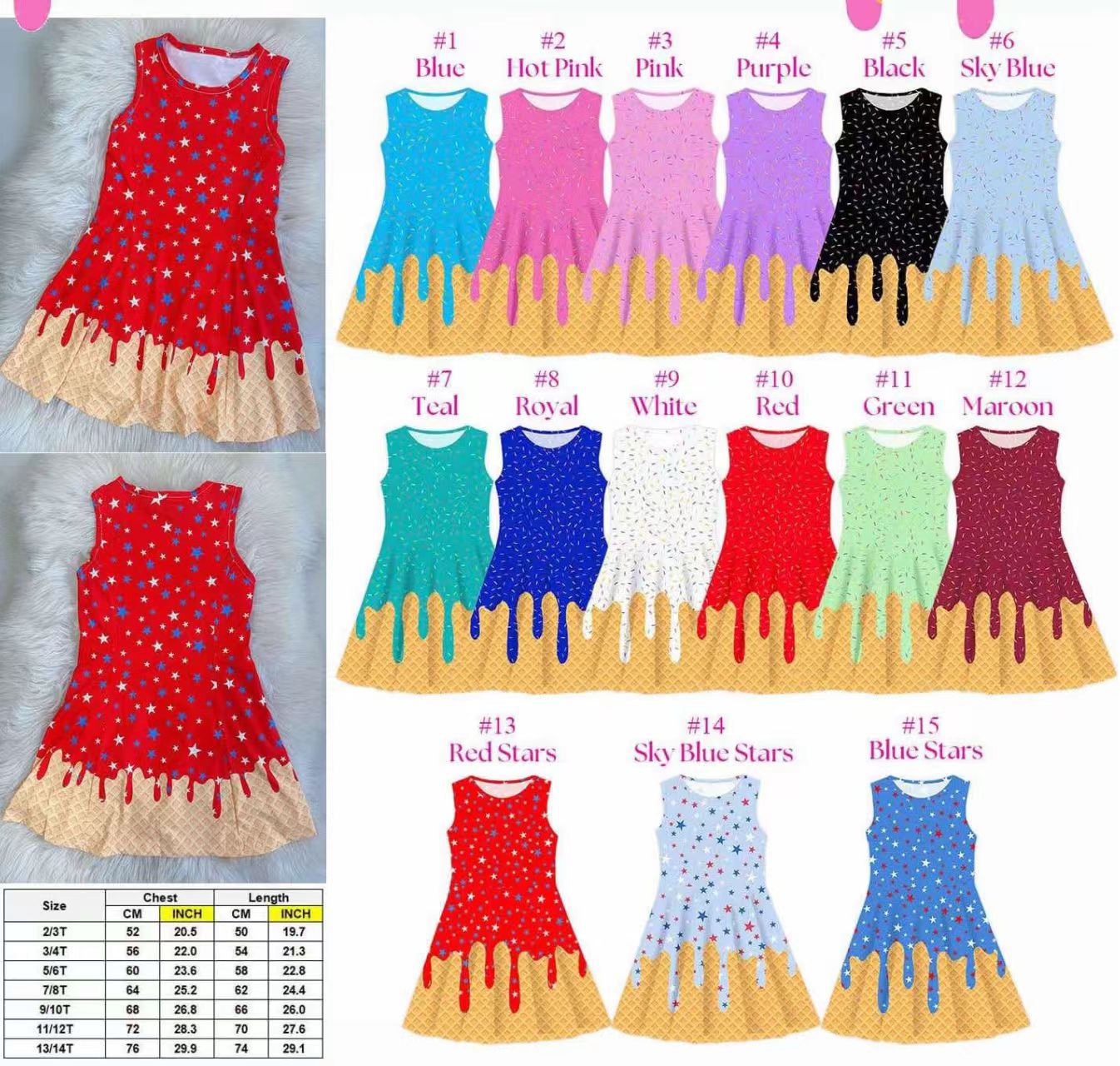 Personalized Printed Girls' Skirts #1-#15