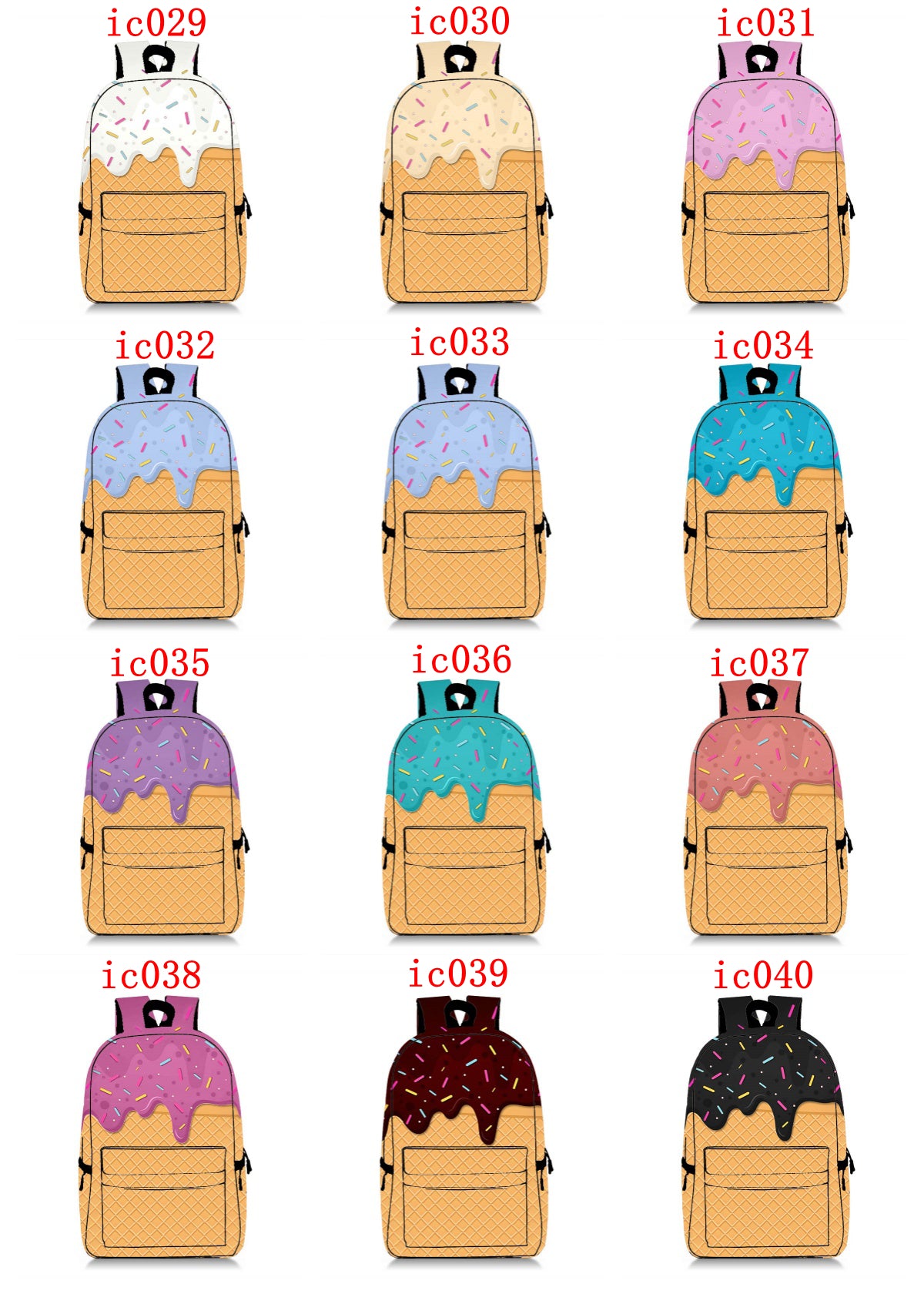 Ice cream style backpack outdoor hiking bag ic029-ic040
