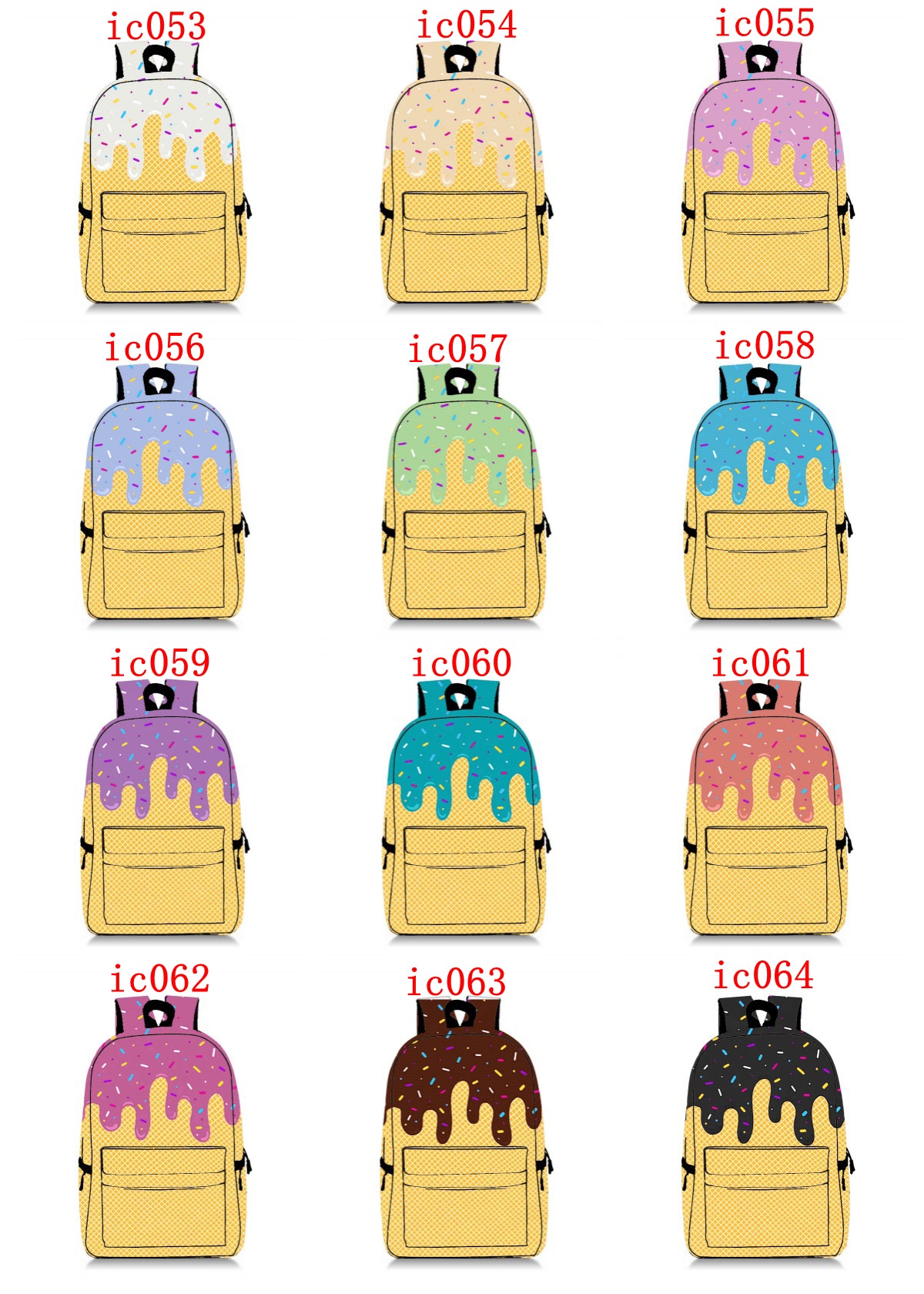 Ice cream style backpack outdoor hiking bag ic053-ic064